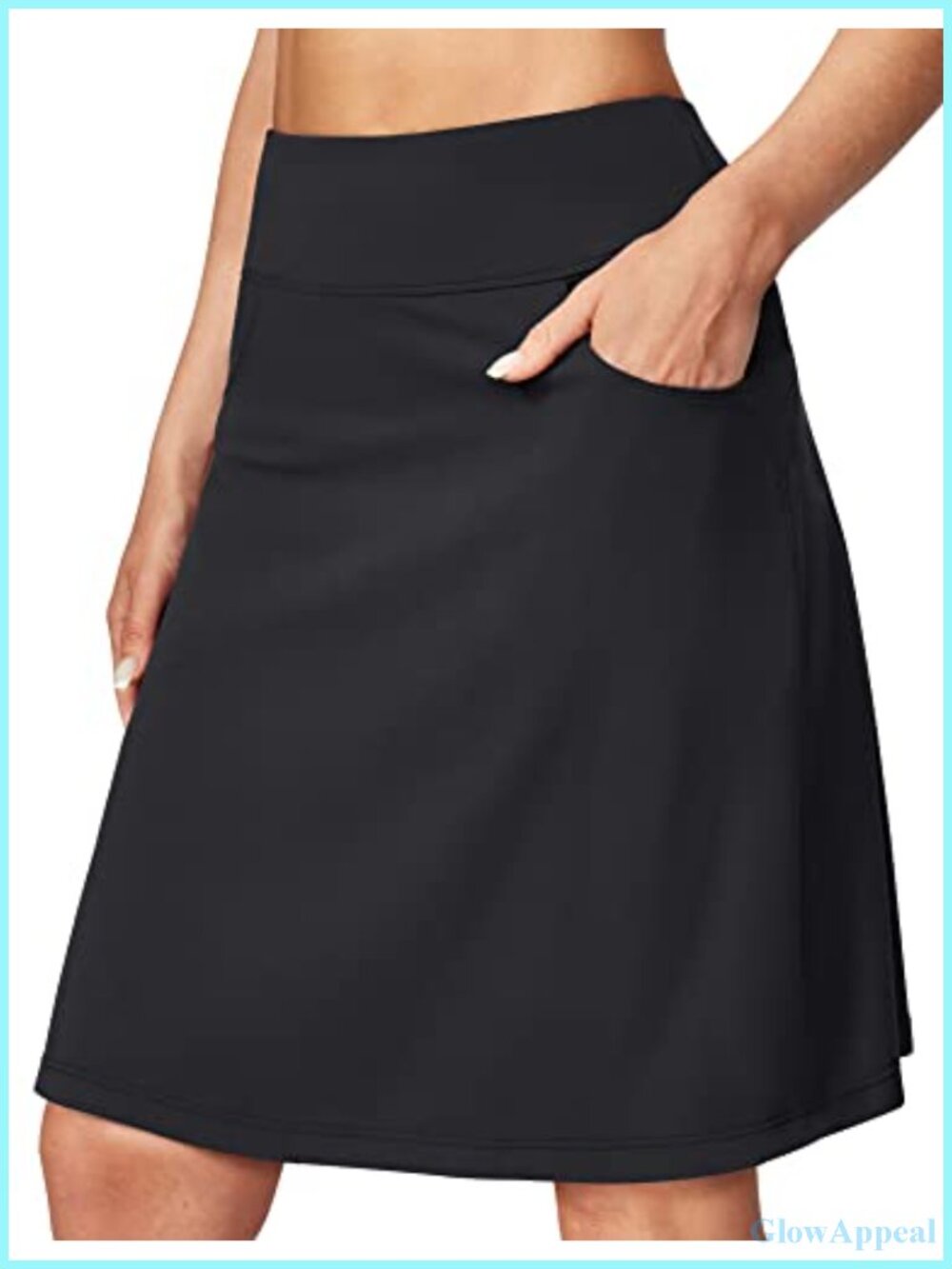 Women's Athletic Skort with Pockets 20" Knee Length High Waisted Golf Tennis
